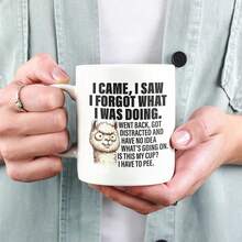 11oz "I Came, I Saw, I Forgot What I Was Doing" Ceramic Mug, Gift For Elderly, Mom, Dad, Grandparents, 70th, 80th, 90th Birthday, White - Black - View 4