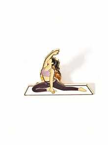4pcs New Cartoon Fitness Exercise Yoga Brooch, Decorative Pins For Backpacks, Bags, Clothing, Yoga Gifts - Multicolor - View 6