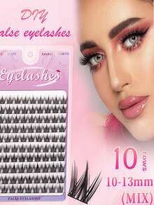 100片欧美风假睫毛，卡通眼型，大容量分段式，打造慵懒浓密纤长妆效，性感亚洲风情，可重复使用 - 查看 3