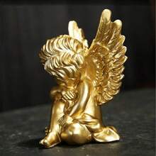 Escultura decorativa de ángel bebé durmiente de Artgenius de 4 pulgadas, adecuada para el hogar, la oficina y regalos (dorado) - Múltiples estilos - Ver 8
