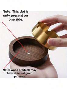 1pc Wooden Ashtray With Lid, Car/Home Anti-Ash, Round Creative Wooden Ashtray, Suitable For Car, Office, Living Room - Ashtray - View 5