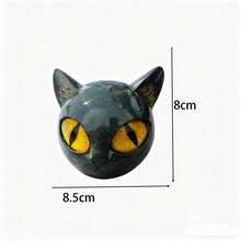 Luxury Black Cat Statue Figurine, Resin Material, Home Decor, Office Desk Decoration - Style B - Dark Color - View 3