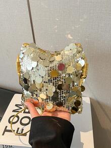 2026 New Arrival Sequin Mini Shoulder Bag, Unique Design Chic Crossbody Bag, Versatile - Gold - View 6