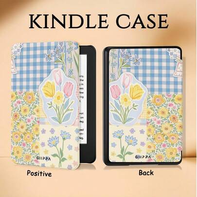 Flower Kindle Reader Protective Case, Floral Holiday Pattern, Double-Sided Printing, Compatible With Kindle Paperwhite 5th/6th/7th, Paperwhite 10th/11th/12th, Kindle (Colorsoft)/10th/11th/12th And Other Popular Models, Kindle Case/Kindle Accessories