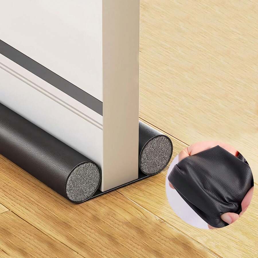Door Sweep Weatherstrip, Bedroom Soundproof Anti-Draft Seal, Leather Quiet Insulation
