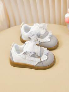 1 đôi giày trẻ em, giày sơ sinh mùa xuân/thu, giày tập đi cho trẻ mới biết đi có khóa dán. - Xám - Xem 5