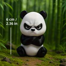 1pc 3D Printed Angry Panda Figurine, Decorative Angry Panda, Suitable For Home, Office Decor, Perfect Gift For Friends And Family (Random Gradient Layer) - Multicolor - View 5