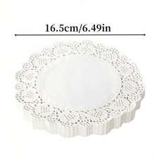 100 piezas de manteles individuales de papel de encaje perforado - Manteles individuales decorativos con patrón floral, aptos para uso en la cocina, para pasteles, pizzas y alimentos fritos - Decoración esencial para la cocina y el comedor - Ver 13