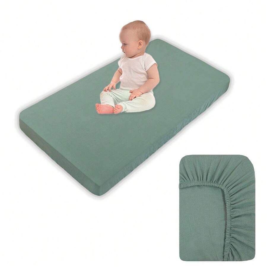Bộ ga trải giường và chăn nệm cũi em bé, ga phủ nệm cũi bằng sợi microfiber mềm mại, thoáng khí, phù hợp cho cả cũi tiêu chuẩn và cũi mini. - 71*132 cm - Xem 1