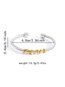 1条螺纹钢绳手链 | 防锈，时尚日常佩戴。 - 金銀色 - 查看 2