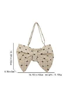 Summer Vacation Style Bowknot Shoulder Bag, Crossbody Bag For Women - Beige - View 12