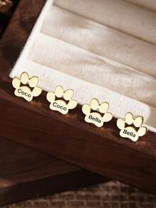 1 pièce Boucles d'oreilles personnalisées avec empreinte de patte d'animal de compagnie, bijoux de mode créatifs pour femmes, cadeau mignon pour tous les jours, accessoires pour animaux, cadeau pour fille, cadeau d'anniversaire pour femme, argent, à la mode, coloré, rétro, minimaliste, Y2K, personnalisé, unique, cadeau idéal pour lui, cadeau idéal pour elle, petit ami, petite amie, papa, maman, famille, amis, anniversaire, graduation, bal, fête - Multicolore - Voir 7