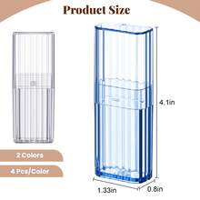 Caixa de Armazenamento Transparente Portátil, Cotonetes, Palitos de Dente, Elásticos de Cabelo e Outras Ferramentas de Beleza, Caixa de Armazenamento Transparente Visível com Tampa, Organizador de Mesa de Escritório, Caixa de Armazenamento Retangular de Plástico. O design com tampa evita a entrada de poeira, e as versões transparente/azul transparente permitem ver rapidamente o conteúdo. Coloque-a em sua mesa ou mesa de escritório para guardar clipes de papel, grampos, notas e outros artigos de papelaria, mantendo sua mesa arrumada. Leve-a quando viajar para guardar joias e outros pequenos itens, facilitando o acesso e evitando derramamentos. Também pode ser usada para guardar botões, agulhas e linhas, e outros itens domésticos diversos, evitando a perda de itens. - Visão 4