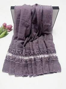 1 chiếc khăn choàng ren rỗng đính hạt thời trang nữ, thích hợp để mặc hàng ngày. - Nhiều màu - Xem 9