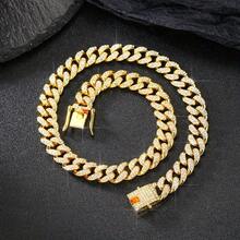 Vòng cổ chó bằng vàng đính đá, Dây chuyền chó, Phong cách Hip Hop, Dây chuyền vàng cho chó, Dây chuyền vàng lớn, Vòng cổ mèo, Vòng cổ thú cưng đính kim cương toàn bộ thời trang - Vàng - Xem 15