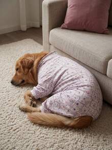 Dog Summer Shedding Hair Control Pajamas - Breathable High Stretch Full Coverage Pet Rompers, Summer Anti Licking & Bug Protective Jumpsuit For Medium Large Dogs, All Over Printing Dog Clothes - Cute Dog Pattern - White - View 7