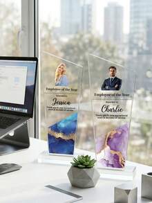 1pc Customize Personalized Acrylic Award Plaque,Custom Photo And Text, Custom Corporate Recognition Trophy,Employee Award Plaque,Retirement Or Appreciation Gift For Staff & Manag - Multicolor - View 6