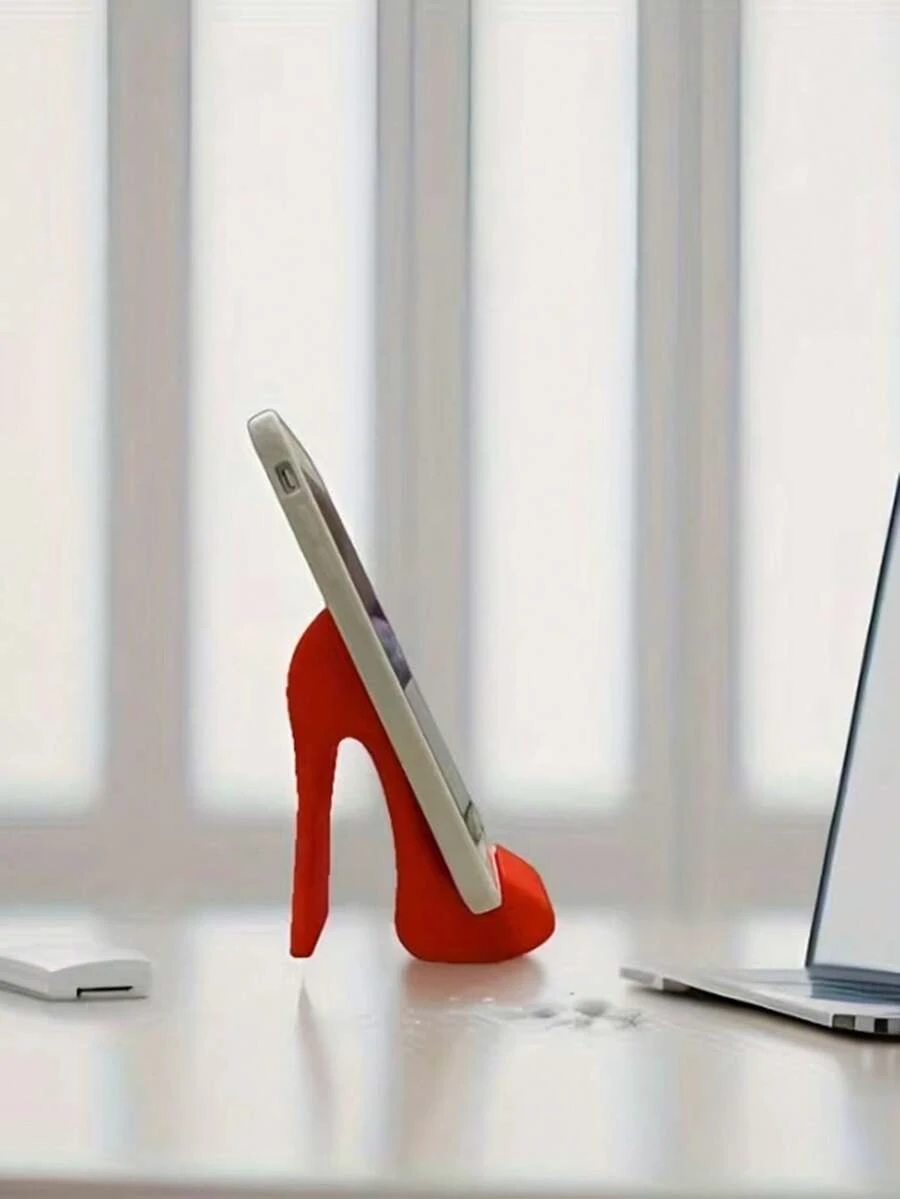 Creative Red High Heel Phone Stand, 3D Printed, Perfect For Decorating Desk Or Bedside Table. It's A Valentine's Day Or Easter Phone Stand Decoration, Office Desk Decor, Gift Decoration.