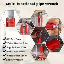 AREOTIFU Large Efficient Sink Wrench, Faucet And Sink Installation Tool Multi Functional Pipe Tool Pipe Extractor, Suitable For Sink, Bathroom, Kitchen, Toilet Pipes - 5-in-1 Wrench - View 10