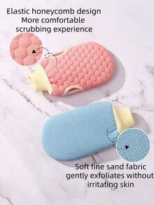 1pc Double-Sided Exfoliating Bath Glove, Featuring Honeycomb Elastic Design, Soft & Smooth Texture, Gentle Cleansing & Exfoliation Without Skin Irritation, Comfortable Non-Slip Bathing Experience. - Multicolor - View 7