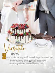 Bộ 2 dao và thìa cắt bánh bằng thép không gỉ, bao gồm 1 dao cắt bánh và 1 thìa cắt bánh bằng thép không gỉ với cán nhựa trong suốt, thích hợp cho bánh cưới, sinh nhật, kỷ niệm và các bữa tiệc ngày lễ. - Nhiều màu - Xem 7