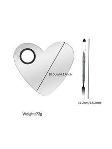 Two-Piece Stainless Steel Nail Polish Palette Set, Makeup Palette, Easy-To-Clean Makeup Palette, Cosmetic Pigment Mixing Tools - Silver - View 9