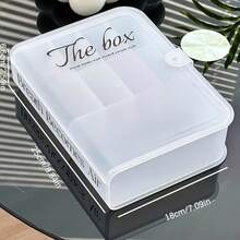 1pc Battery Storage Box - Power Cord Organizer Box - Desktop Cable Management Box, Suitable For Phone Chargers, Plugs And Data Cables, Made Of Durable PP Material With Cover To Hide Cables. Applicable For Home Office, Gaming Setup And Tech Desktops. - Multicolor - View 5
