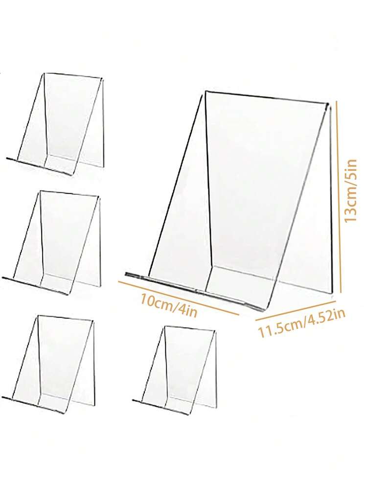 5 قطع من رف الكتب الشفاف للطاولة، حامل كتب أكريليك بسيط، حامل عرض للكتب والهواتف المحمولة، رف عرض للميداليات والكتب، رف تخزين ديكوري، يستخدم لعرض الأعمال الفنية والكتب والدفاتر والعناصر الصغيرة الأخرى - متعدد الألوان - مشاهدة 10