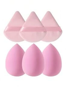 3 Makeup Sponges, Suitable For Applying Cream And Powder Concealers And Loose Powder; 3 Makeup Puff Sets, With Soft Triangular Mineral Powder Puffs, Suitable For Face Makeup. The Product Is Versatile And Affordable, And Can Be Used For Room Decoration, Dressing Tables, Travel, Bedrooms And Other Occasions. Keywords: Makeup Puff, Powder Puff, Makeup Sponge, Affordable, Christmas Gift, Cosmetics, Makeup Tools, Cheap And Good, Gift, Ladies Gift, Christmas Gift. - Hồng - Xem 4