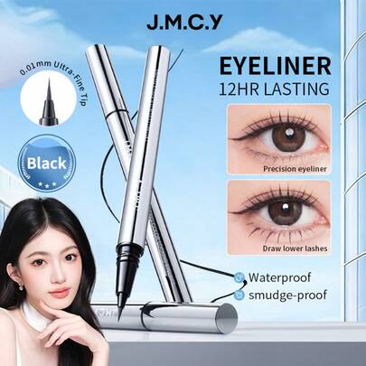 J.M.C.Y 超细黑色眼线胶笔，防晕染，防水，适合新手打造自然妆效，女士适用