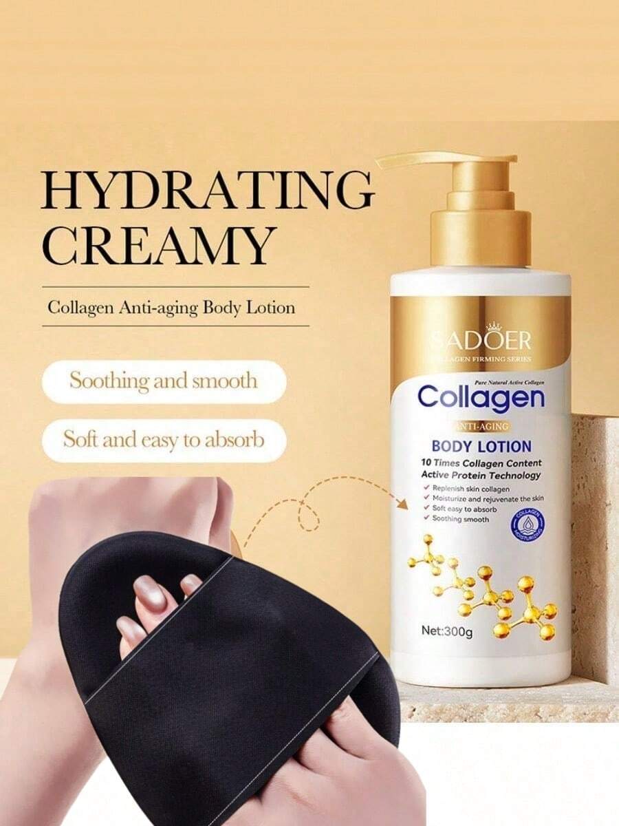 SADOER 300g 膠原蛋白保濕身體乳液、60g 除毛霜,夏季光滑美白套組,抗老緊緻肌膚霜,保濕護膚,面部與身體緊緻抗皺,適用乾性/油性肌膚的抗老霜 - 彩色 - 查看 1