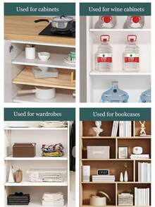 2/4/8pcs No Drill Large Shelf Brackets - Clear - View 4