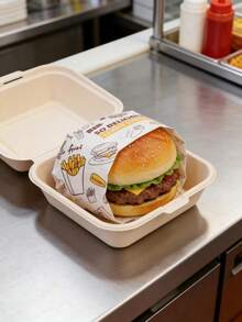 Giấy thấm dầu dùng một lần 29,5*28cm, dùng để chiên khoai tây, làm bánh mì kẹp thịt, bánh mì sandwich, giấy gói thực phẩm, giấy lót bàn chống dầu. - Xem 4