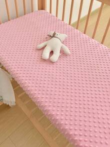 1pc Baby Crib Comforter Plush Bedsheet Fitted Sheet Set, Soft & Comfortable Newborn Patchwork Mattress Cover, Suitable For All Seasons, Machine Washable - White - View 18