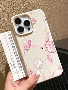 1个白色卡通海龟简约TPU防震手机壳，适用于苹果17、16、15、14、13、12、11 Pro Max - 彩色 - 查看 2