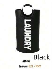 1pc Black Collapsible Laundry Basket, Space-Saving, Large Capacity Storage, Stable & Durable, Lightweight & Portable, Breathable & Moisture-Proof, Suitable For Bathroom, Bedroom, Laundry Room, Wardrobe, Balcony, Travel And Business Trip. Large Capacity Vertical Laundry Hamper For Dirty Clothes Storage. - Multicolor - View 8