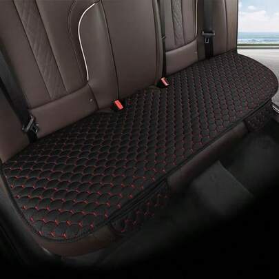 وسادة مقعد خلفي للسيارة بنسيج الكتان، مريحة للصيف، بنمط ماسي صغير، بدون تجليد، قابلة للتنفس، مناسبة للسيدان وال-MPV وال-SUV والشاحنات وال-RV