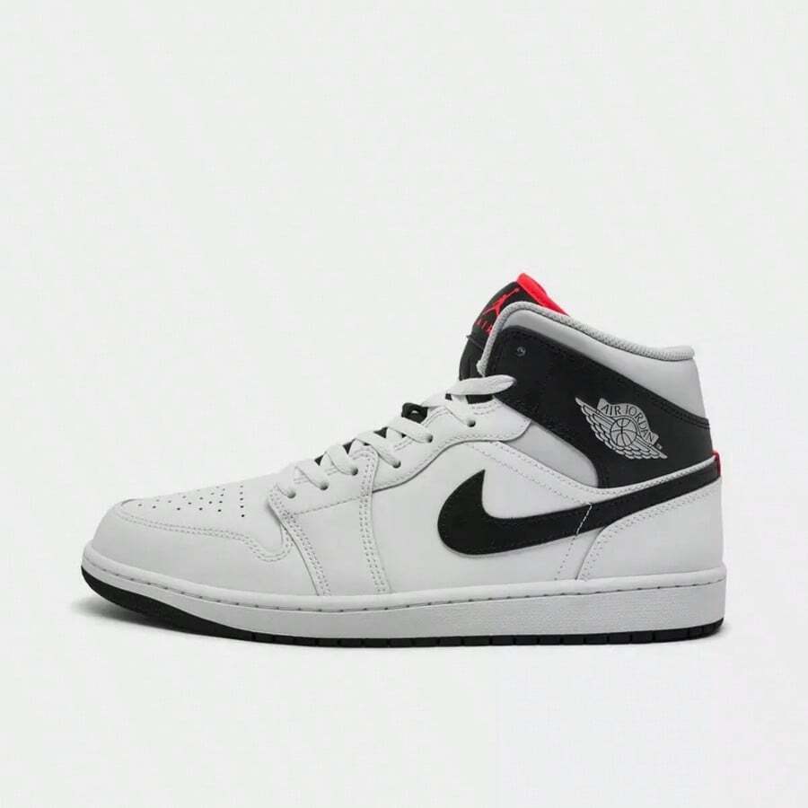 Nike Air Jordan Retro 1 Mid SE Black White Red Casual Shoes Men's HV4091-006 | Comfortable - 灰色 - 查看 1