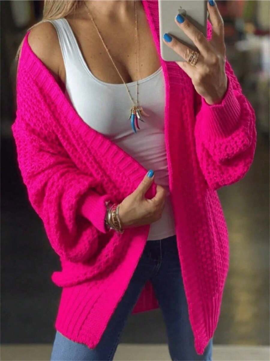 Women Cardigans - Màu Hồng Tươi - Xem 1