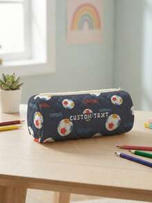 1pc Customized Name Rhombus Round Pencil Case, Can Be Customized According To Your Unique Design, Perfect For Children To Store Pencils, Print Your Own Name Or Print Your Sister's And Classmates' Names As Gifts For Them - Multicolor - View 6