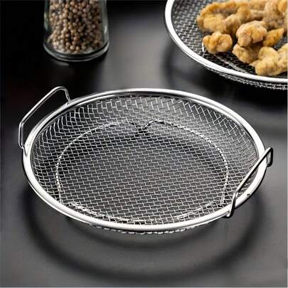 1 Piece Oil Filter Tray - Oil Drain Rack - Stainless Steel Kitchen Oil Filter Tray, For Easily Filtering Oil Droplets, Frying Drain Rack, Suitable For Vegetables, Desserts, Kitchen Filters, BBQ, Camping, Restaurants