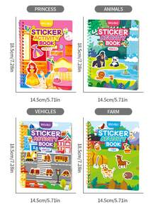 1本儿童益智贴纸书，适合3岁以上儿童，DIY贴纸书，包含泡泡贴纸、果冻贴纸、撕贴贴纸、卡通贴纸，学前认知思维玩具 - 彩色 - 查看 11