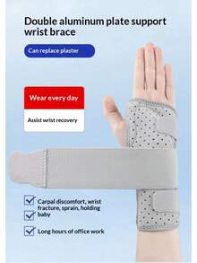 1pc Dual Aluminum Plate Support Wrist Brace, Wrist Joint Stabilizer Wrist Sleeve, Suitable For De Quervain's Tenosynovitis, Mouse Hand - Multicolor - View 6