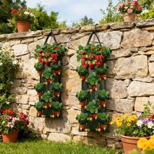 Bộ 2 túi trồng dâu tây treo tường, túi trồng dâu tây nhiều lỗ treo cho ban công và sân vườn, thoáng khí, thấm nước, bền và có thể tái sử dụng. - Nhiều màu - Xem 2