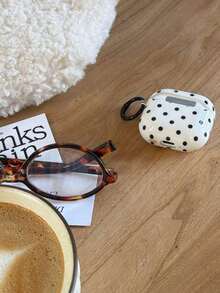 Minimalist Korean Style Black & White Polka Pro 3 Earphone, Compatible With 3rd Gen, Protective Cover Compatible With 2nd Gen New Model, Niche Heart Pendant, Anti-Drop Compatible With 4th Gen - Tai nghe Apple AirPods 1/2 - Xem 6