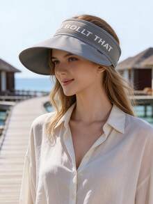 1pc Women's Summer Hat, Brimless Cap, Large Brim Baseball Cap, Letter Baseball Cap, Wide-Brim Hat, Women's Sun Hat, Suitable For Daily Use - MZ1743X - View 7