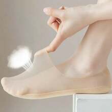 5/10/15 đôi tất nữ mùa hè mỏng thoáng khí, tàng hình, lụa băng, đế silicone chống trượt, thấm mồ hôi, tất thuyền - Nhiều màu - Xem 3
