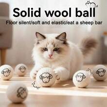 1个猫玩具，互动球，捕猎球，静音玩具，猫咪追逐玩具，自娱自乐玩具，解闷玩具，逗猫棒，耐咬毛绒球 - 彩色 - 查看 3