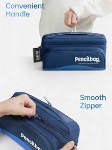 1pc 22cm PU Leather Style Pencil Case, High-Quality Student Stationery Pouch With Large Capacity, Suitable For Grade 1-3 - Tree Pencil Case - View 4