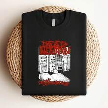 Maglietta da donna con stampa "Dead Infection", regalo per amici, colore nero, in cotone, taglia unica - nero - Visualizzare 3